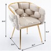 Modern Velvet Upholstered Single Sofa Accent Chair Set of 2 with Gold Metal Legs - 3 of 4