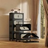 Lyngins 5 Tier Folding Storage Cabinet with Magnetic Door,Bathroom Cabinet with Wheels for Living Room,Bathroom - 4 of 4