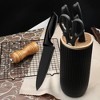 6-Piece Black Kitchen Knife Set, Stainless Steel Knives for Kitchen with Cylindrical Knife Block - 2 of 4