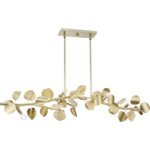 Progress Lighting, Laurel Collection, 7-Light Chandelier, Gold Ombre, Handcrafted Leaves, Steel - 1 of 3