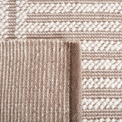 Handmade Ivory and Taupe Wool Flat Woven Area Rug, 3' x 5'
