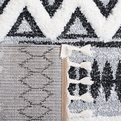 Gray Diamond Shag Synthetic Round Area Rug