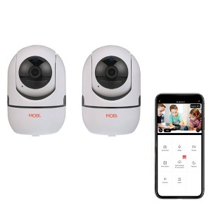 MOBI MobiCam HDX Baby Monitors WiFi Pan & Tilt Cameras with Night Vision & 2-Way Audio - 2pk - 1 of 4