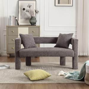 NicBex 51.2 Inch Loveseat,Modern Chenille Small Loveseat Sofa with 2 Pillows,Comfy Upholstered 2-Seater Couch for Living Room,Bedroom - 1 of 4