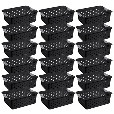 Sterilite Deep Ultra Plastic Storage Bin Organizer Basket w/ Handles (18 Pack)