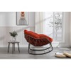 LOVMOR Outdoor Patio Rocking Chair with Padded Cushion, Oversized Papasan Chair, Rattan Wicker Egg Chairs Rocker for Front Porch Living Room Bedroom - 3 of 4