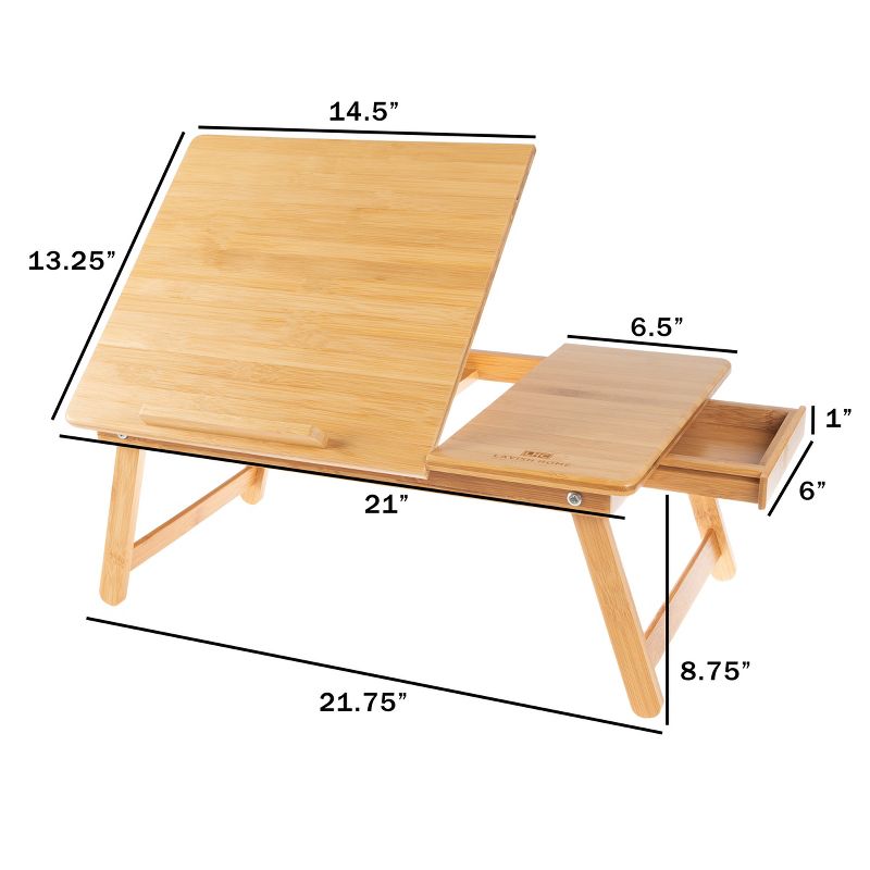Lavish Home Ergonomic Lap Desk with Storage Drawer and Adjustable Top, 2 of 8