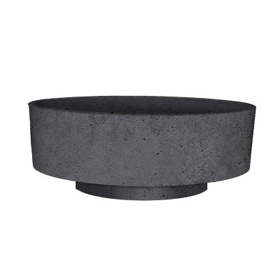 The HC Companies 6 Inch Round Plastic Capri Bowl Decorative Indoor Flower Succulent Planter Pot with Drain Plug Hole, Faux Concrete