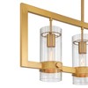 Possini Euro Design Camden Brass Island Linear Pendant Chandelier 42" Wide Modern Clear Glass 5-Light Fixture for Dining Room - 3 of 4