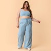 Blogilates Women's Travel Trouser High-Rise Wide Leg Sweatpants - 4 of 4