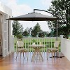 10FT Offset Cantilever Umbrella - 8-Rib Sun Shade, Push Button Tilt & Waterproof UV Protection - 2 of 4