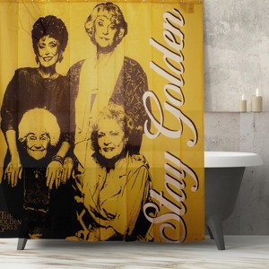 Just Funky Golden Girls Collectibles | Golden Girls Stay Golden Shower Polyester Curtain - 1 of 4