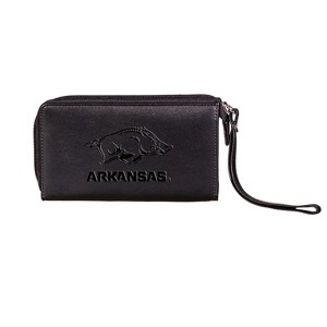 Evergreen NCAA Arkansas Razorbacks Black Leather Women's Wristlet Wallet Officially Licensed with Gift Box - 1 of 1