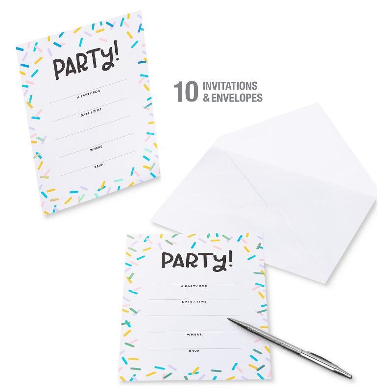 10ct Birthday Party Invitations Confetti - Spritz&#8482;, 4 of 8
