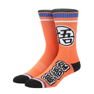 Dragon Ball Super Kanji Men's Orange Athletic Crew Socks - 1 of 4