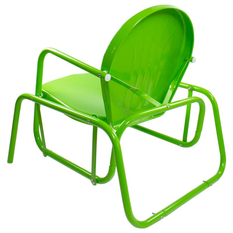 Northlight Outdoor Retro Metal Tulip Glider Patio Chair, Lime Green, 5 of 6