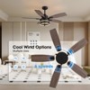 Siljoy 46-Inch Retro American Ceiling Fan with LED Light & Remote, Classic Design for Comfortable Airflow, Elegant Home Style. - 3 of 4