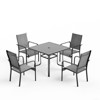 EROMMY 5 Piece Patio Dining Set, Outdoor Dining Table And Chairs Set For 4, 4 Textilene Chairs, 1 Iron Square Table, Patio Furniture Set For Deck - 2 of 4