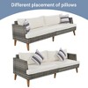 6-Pieces Outdoor PE Rattan Conversation Sofa Set with Coffee Table and 2 Ottoman - 3 of 4