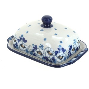 Blue Rose Polish Pottery 295 Ceramika Artystyczna Butter Dish - 1 of 1