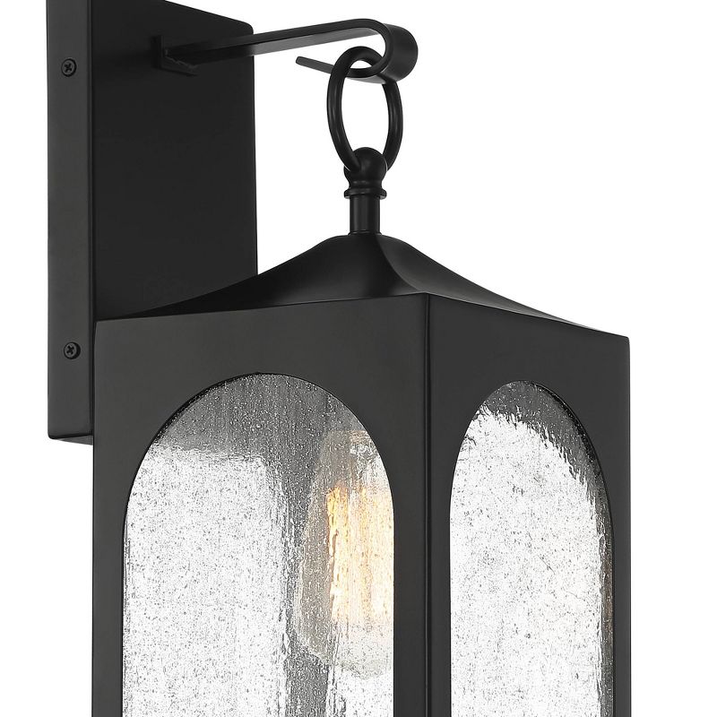 Possini Euro Design Tyne Modern Outdoor Wall Light Fixture Matte Black 20 1/2" Clear Seedy Glass for Post Exterior Barn Deck House Porch Yard Patio, 3 of 9