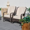 Moda Furnishings 2PCS Wicker Aluminum Outdoor Dining Armchairs with Cushions - 2 of 4