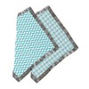 Bacati - Houndstooth/Herringbone Muslin 2 pack Security Blankets Blue - 3 of 4