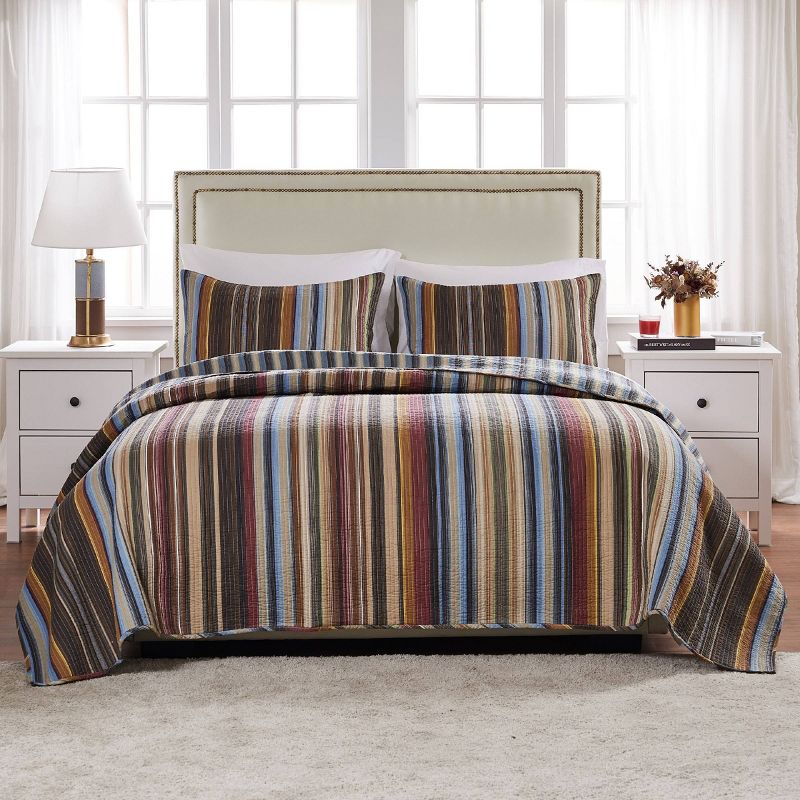 Greenland Home Fashions Durango Quilt Set Earth, 1 of 6