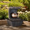 NAYSAYE Fountain Polyresin Pillar Well Design with Cascading Water for Meditation Room Garden Indoor, Brown, 7.75"*9.75"*5" - 2 of 4