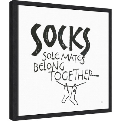 16"x16" Black and White Typography Canvas Wall Art