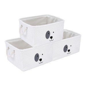 REGALWOVEN Cotton Collapsible Reinforced Handles Lightweight Open Storage Bins 15.7*11.8*7.9in 3 Pcs - 1 of 4
