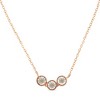 Haus of Brilliance 10K RoseGold Plated Silver 1/4 Cttw Champagne Diamond Triple Circle Necklace - 2 of 4