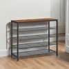 5-Tier Shoe Rack with Mesh Shelves - Space-Saving Shoe Organizer - 2 of 4