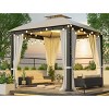 10x12ft Grill Gazebo, Galvanized Steel Canopy, with Mosquito Netting and Curtains for Patio and Backyard Use - Coolbibila - 3 of 4