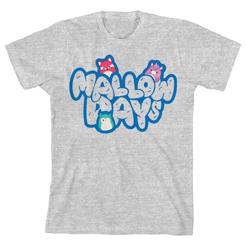 Squishmallows Sun's Out Buns Out Crew Neck Long Sleeve Athletic Heather Youth Tee : Target