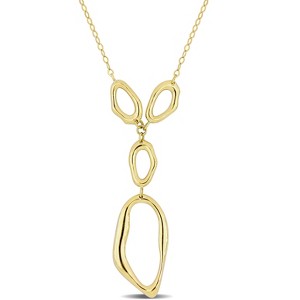 EVERLY JEWELRY |10K Yellow Gold Abstract Shape Lariat Necklace - 17 inch - 1 of 4