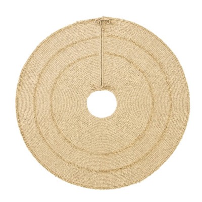 Colonial Mills Cozy Natural Wool Stripe Holiday Tree Skirt - Beige 50” x 50”