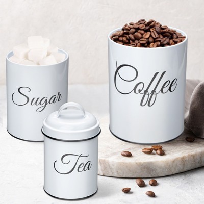 Food Storage Containers ,Kitchen Canisters Set of 3,Vintage Coffee Tea Sugar Container Sets with Airtight Lids, for Kitchen Countertop Decor