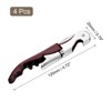 Unique Bargains Double Hinged Wine Bottle Openers with Foil Cutter 5" 4 Pcs - 2 of 4