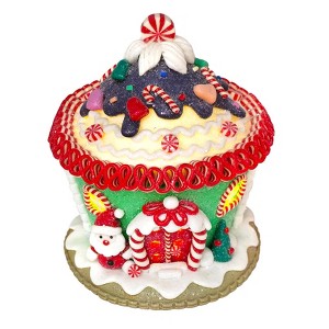 Wizardi Green Cupcake House with Santa and LED Lights F07-N2-26