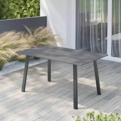 60" Rectangular Concrete Outdoor Dining Table - Gray - TK Classics