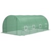 Outsunny 19' x 10' x 7' Walk-In Tunnel Greenhouse with Zippered Door & 8 Mesh Windows, Large Hot House Kit, Galvanized Steel Frame - 4 of 4