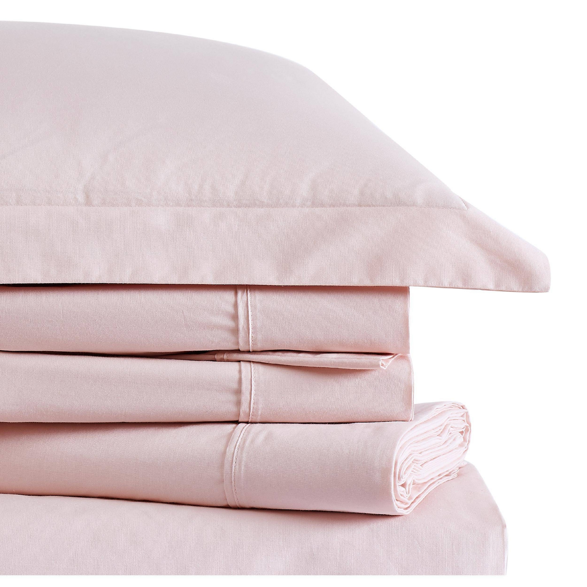 King Classic Cotton Solid Sheet Set Blush - Brooklyn Loom