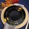 Smarty Had A Party 10" Black with Gold Marble Disposable Plastic Dinner Plates (120 Plates) - image 4 of 4