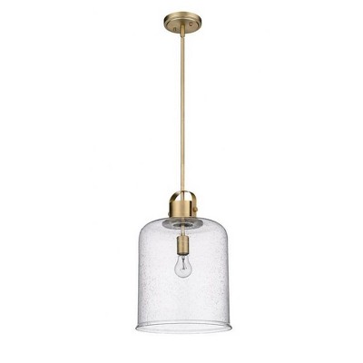 Kinsley Heirloom Gold 12" Transitional Seeded Glass Pendant Light