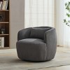 Corduroy Swivel Barrel Accent Chair,Modern 360° Swivel Armchair with Pillow and Round Base,Curved Back Armchair for Living Room Bedroom-Koiai - 3 of 4