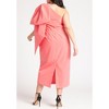ELOQUII Women's Plus Size One Shoulder Bow Column Dress - 4 of 4