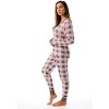 #followme Buffalo Plaid 2 Piece Thermal Pajama Set for Women -Jogger Winter  Christmas PJs 6372-10195-NEW-PNK-XL