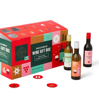 Jingle & Mingle Wine Holiday Advent Calendar Gift Box Set - 12ct/187ml Bottles