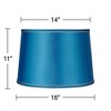 Springcrest Sydnee Satin Turquoise Medium Drum Lamp Shade 14" Top x 16" Bottom x 11" Slant x 11" High (Spider) Replacement with Harp and Finial - 4 of 4